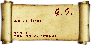 Garab Irén névjegykártya